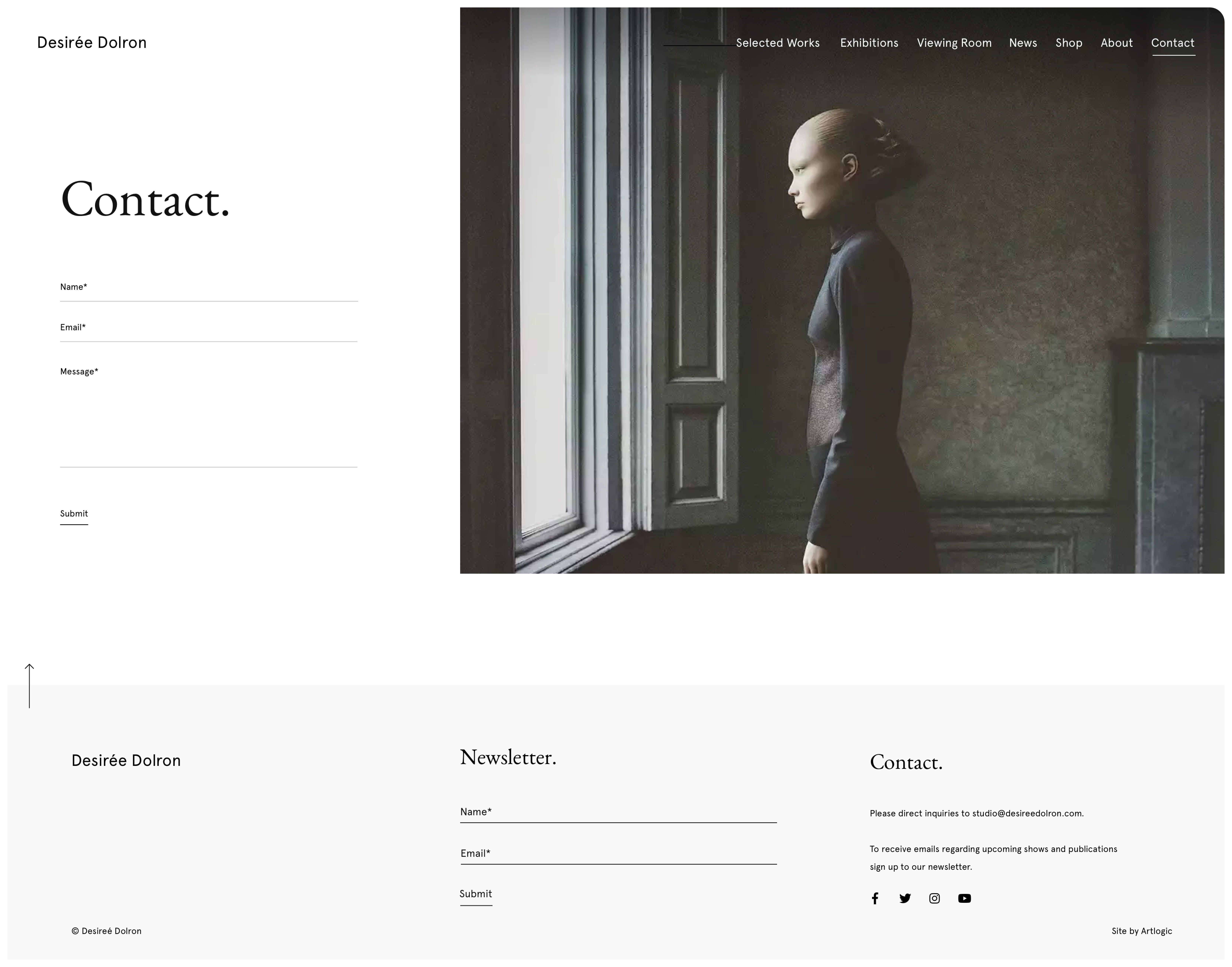 Desiree Dolron contact page design